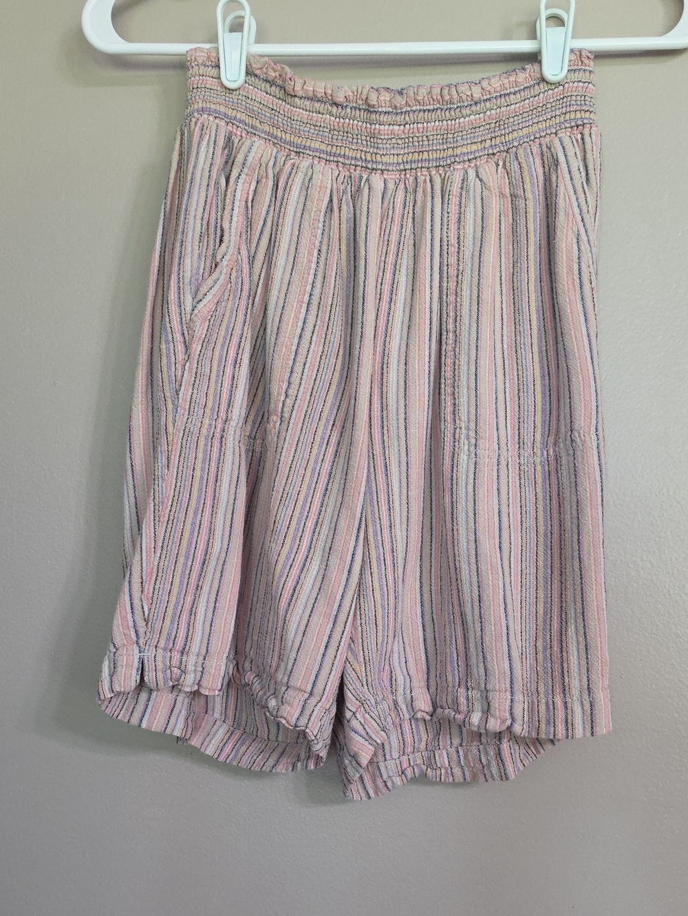 Christopher & Banks Multi Color Striped Elastic Waist Slip On Shorts Size M